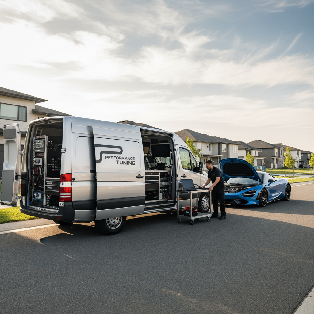 Mobiler Tuning-Van vor Ort